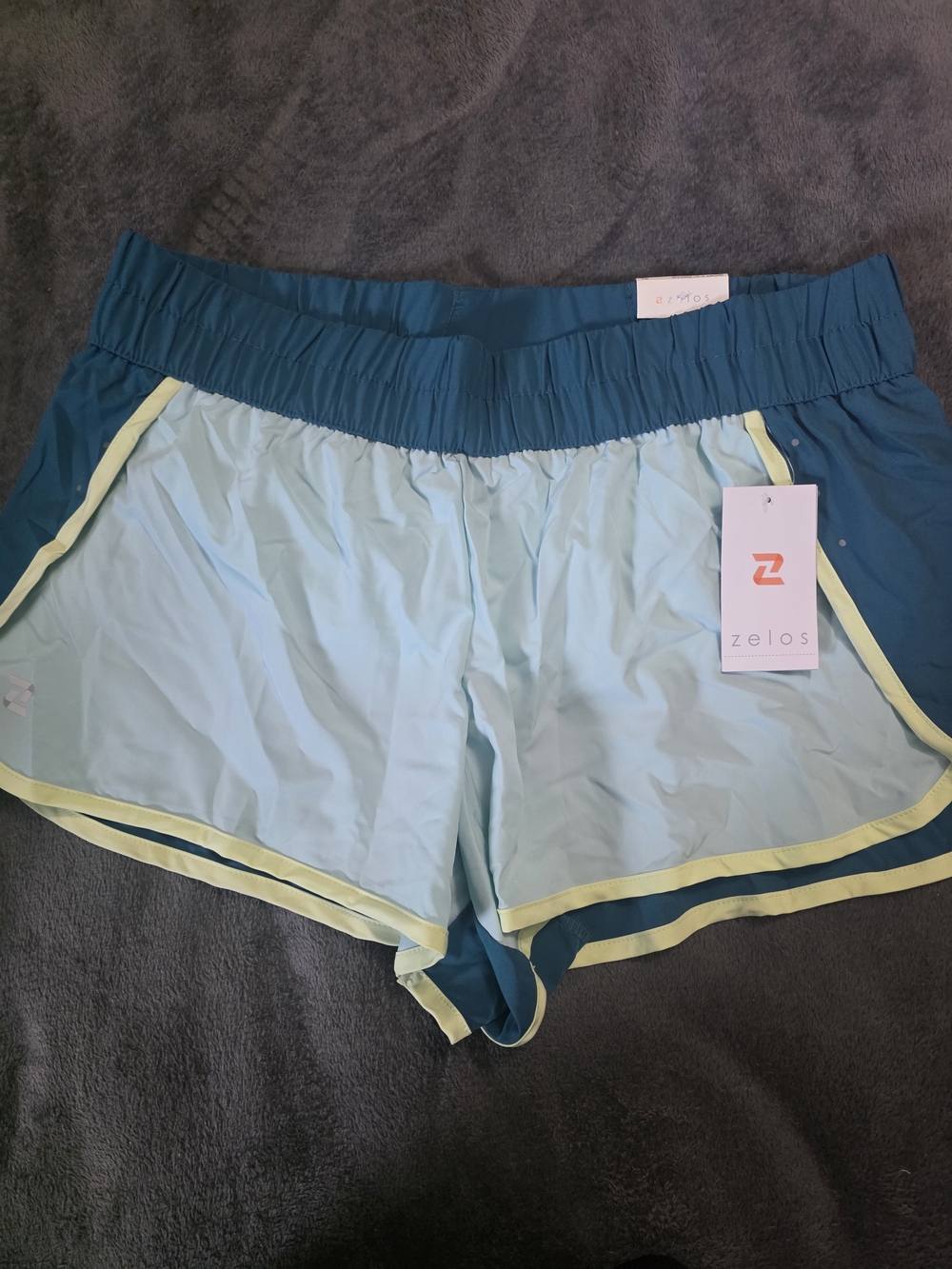 Zelos Women’s Blue Two-Tone Running Shorts